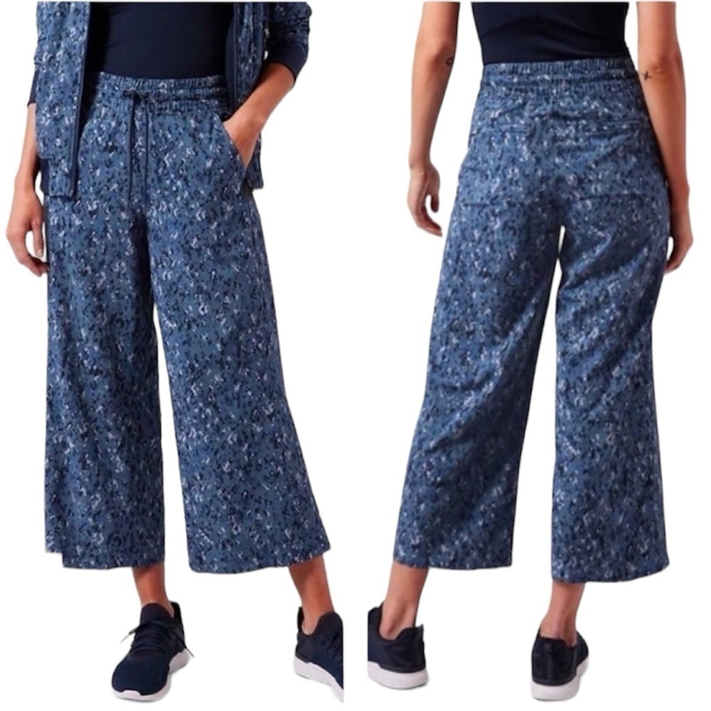 Athleta | Avenue Wide Leg Cropped Printed Pants Size 2